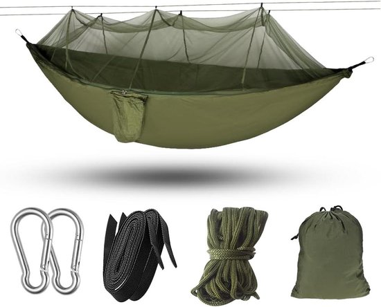 - Ultraleichte Hängematte Mit Moskitonetz Für Outdoor-aktivitäten, Camping Und Survival - 260 X 140 Cm