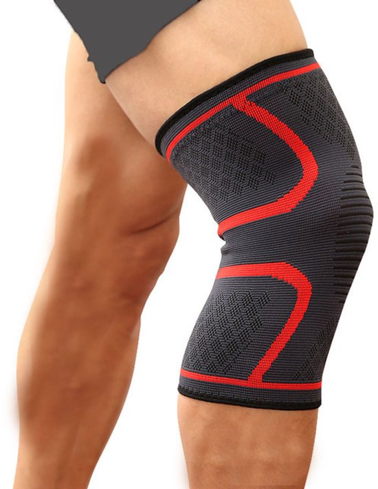 Rote Kniebandagen Mit Kompressionsfunktion, Rutschfeste, Atmungsaktive Und Leichte Nylon-kniebandagen Für Sport, Größe M, 1er-pack.
