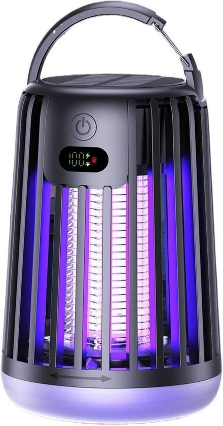 Rundum Schützende Mückenlampe, Stoßfest, Wasserdicht, 2-in-1-design, Wiederaufladbar, Für Zuhause, Garten, Camping, Schwarz, 1-teilig