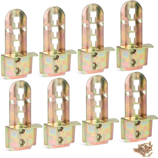Bettgestellverbinder - 8-teiliges Set, Geeignet Für Lattenroste - Verstellbare Metallwinkel Mit Verriegelung.