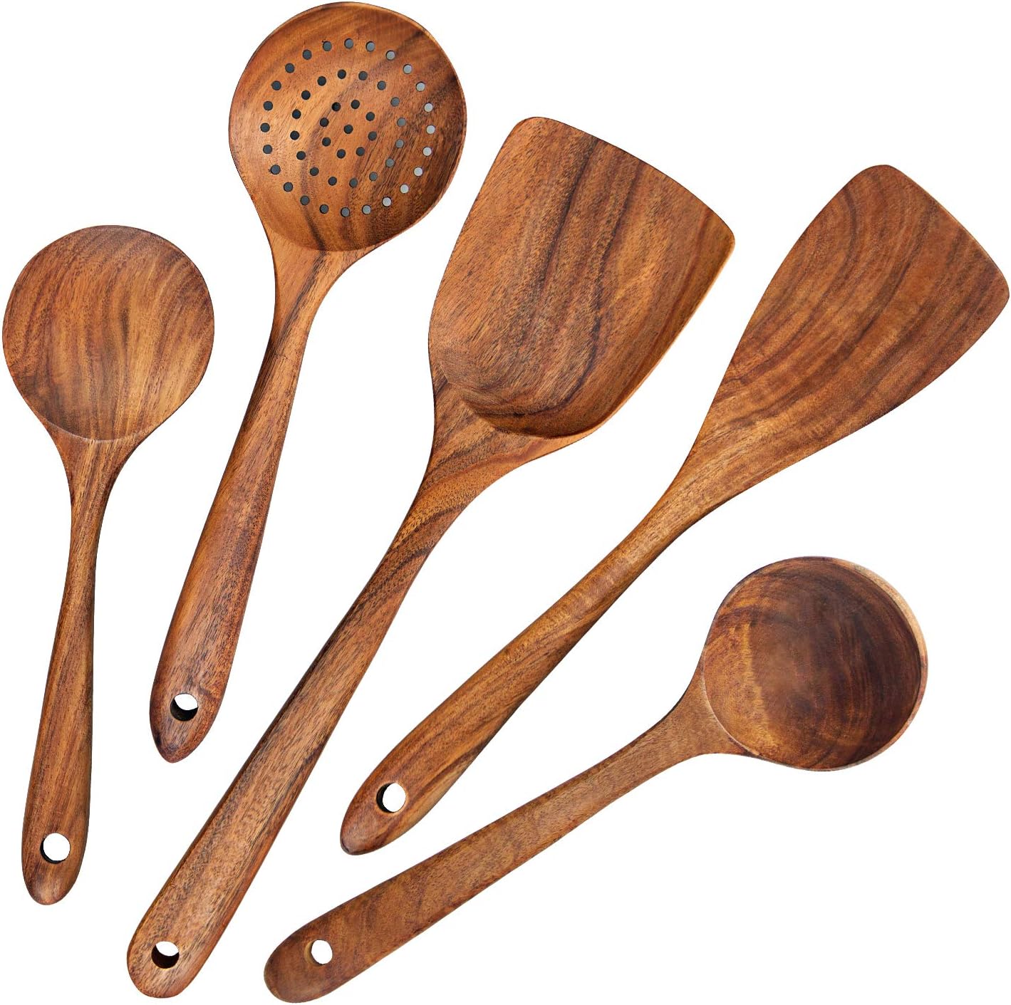 Küchenutensilien, 5-teiliges Küchenutensilien-set Aus Holz, Hitzebeständig Und Kratzfest.