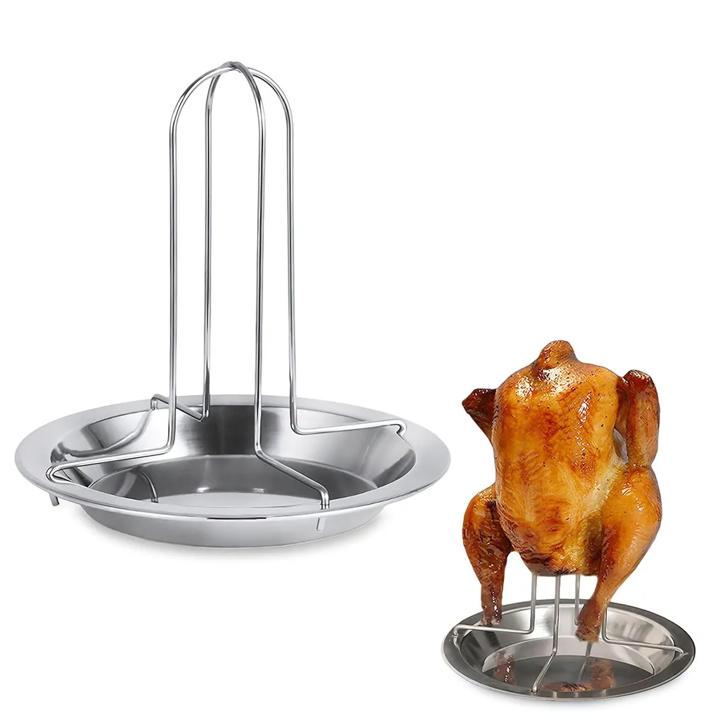 2-teiliger Hähnchenbratrost Aus Edelstahl – 16,5 X 17 Cm – Für Backofen, Smoker Und Camping