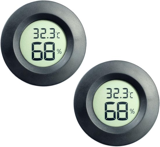 Mini-thermometer Und Hygrometer – Hygrometer – Raumklimamonitor – Schnelle Reaktion Alle 10 Sekunden – 2er-pack – Schwarz