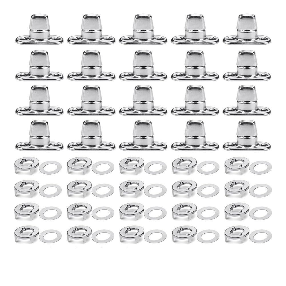20 Schraubkappen-set, Ovale Löcher, Messing-schraubverschlüsse, Knöpfe, Ösen, Bolzen, Anhängerknöpfe, Planenverschlüsse, Autositzbezüge, Boote, Handtaschen