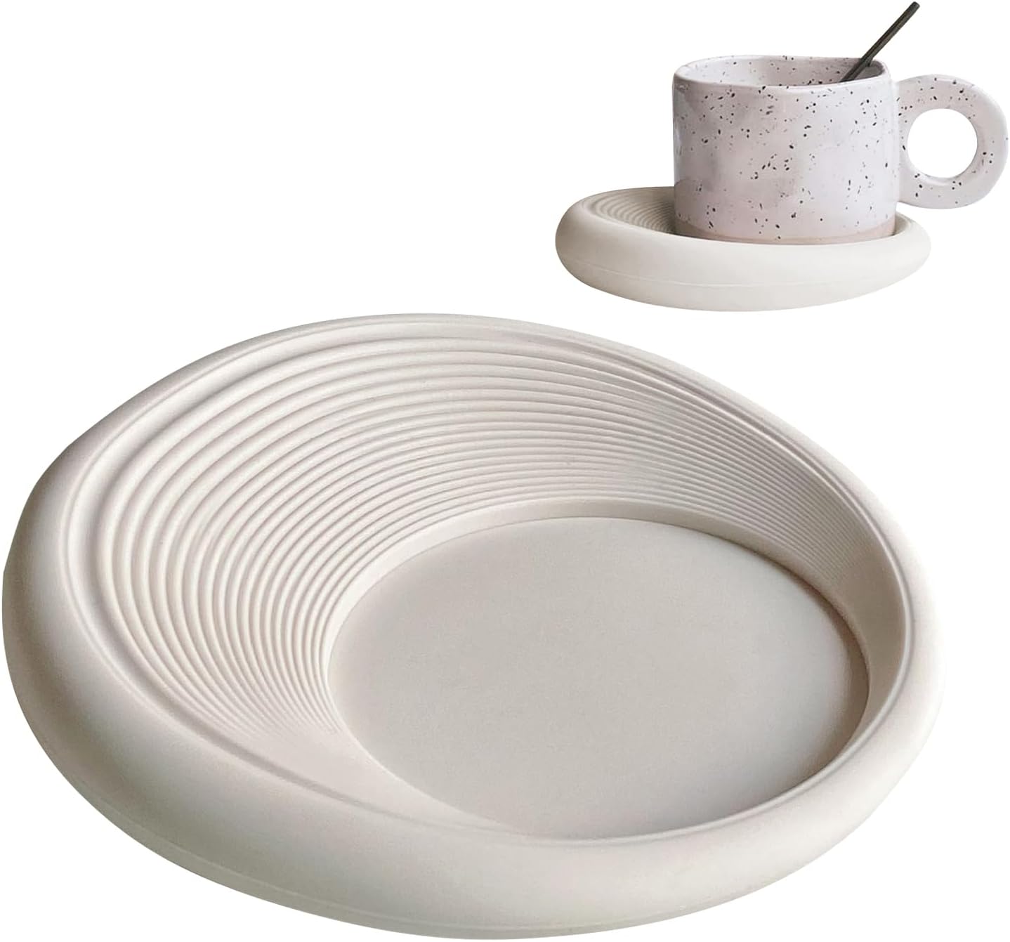 4-teiliges Silikon-untersetzer-set – Wiederverwendbar, Rutschfest, Rund, Für Gadgets, Schreibtische Und Den Außenbereich – Geeignet Für Kaffee, Schreibtische Und Outdoor-aktivitäten – Cremeweiß