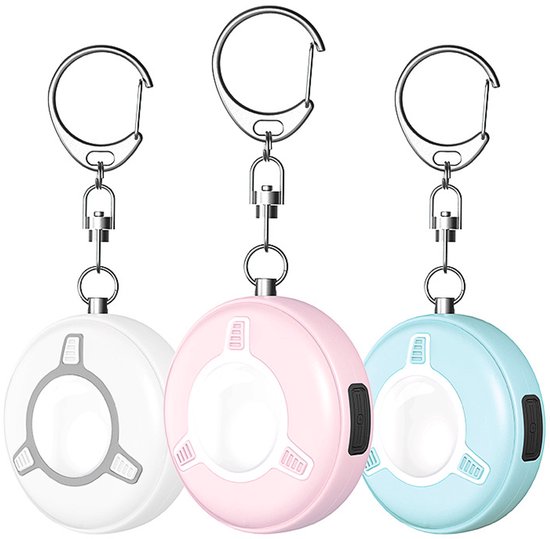 Sicherheitsalarm Für Frauen, 130 Db, Wiederaufladbar Per Usb-c, Led-anzeige Und Karabinerhaken, Warnung Bei Niedrigem Batteriestand, Selbstverteidigungs-schlüsselanhänger, Pink