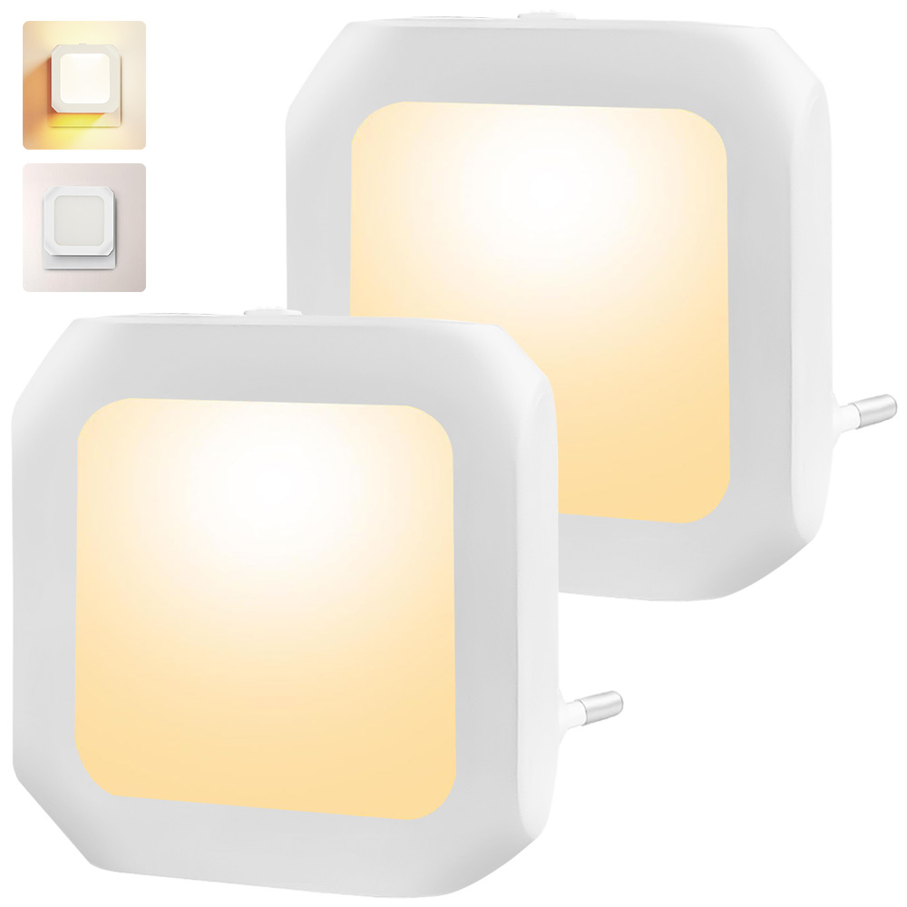 Nachtlicht Mit 2 Leds (stecker/steckdose) – Led-nachtlicht Zum Einstecken – Warmes Licht – Dimmbar – Für Baby-/kinderzimmer