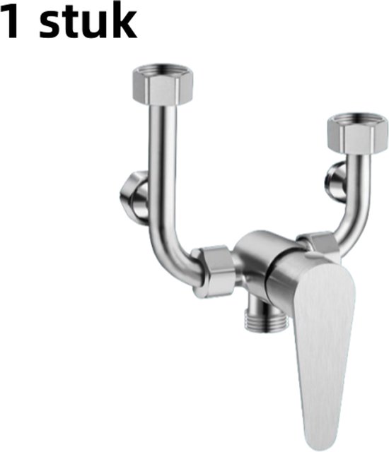 Stück – Mischbatterie Für Warmwasserboiler – Warm- Und Kaltwasser-duschkopf Aus Messing – Edelstahl 304 – Durchflussbegrenzer – U-ventil Aus Gebürsteter Aluminiumlegierung – Silber