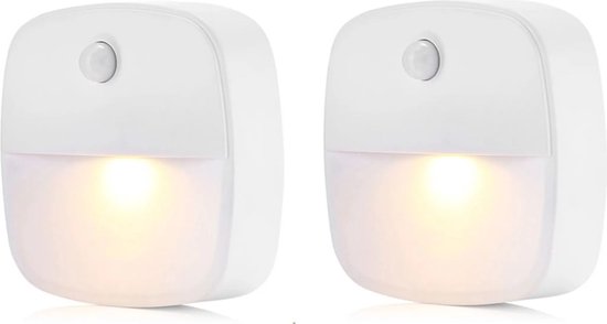 Zwei Batteriebetriebene Led-nachtlichter (batterien Nicht Enthalten), Warmweißes Licht, Mit Bewegungs- Und Lichtsensoren, Geeignet Für Treppen