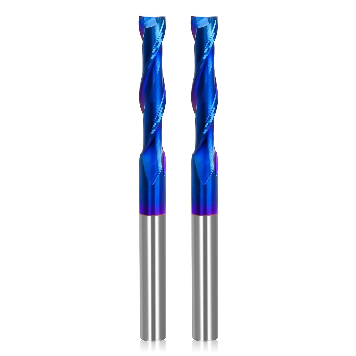 Zweiteiliger Spiralfräser-satz Mit Top-cutting-technologie – 3-zoll-vollhartmetall, Blaue Nano-beschichtung – Bearbeitungswerkzeuge