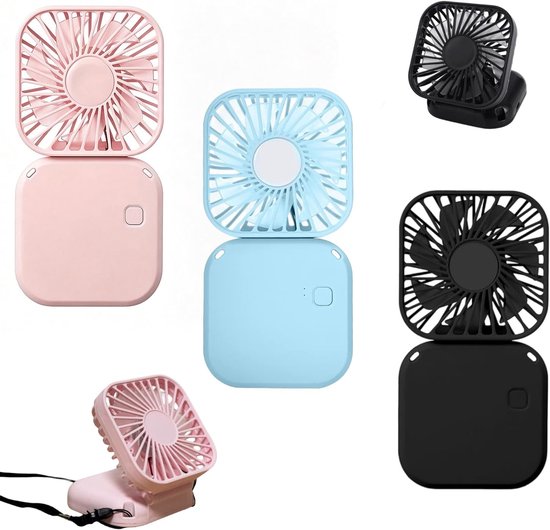 3-teiliger, Faltbarer Handventilator Usb-wiederaufladbarer Mini-ventilator Mit 3 Geschwindigkeitsstufen Leicht Und Leise Inkl. Trageschlaufe Für Schule, Büro, Outdoor-aktivitäten Und Camping