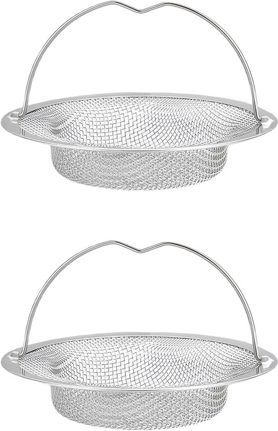 2 Stück Küchenspülenfilter, 11 Cm Edelstahl-abflusssieb, Spülbeckensieb Mit Griff, Für Badewanne Und Küche