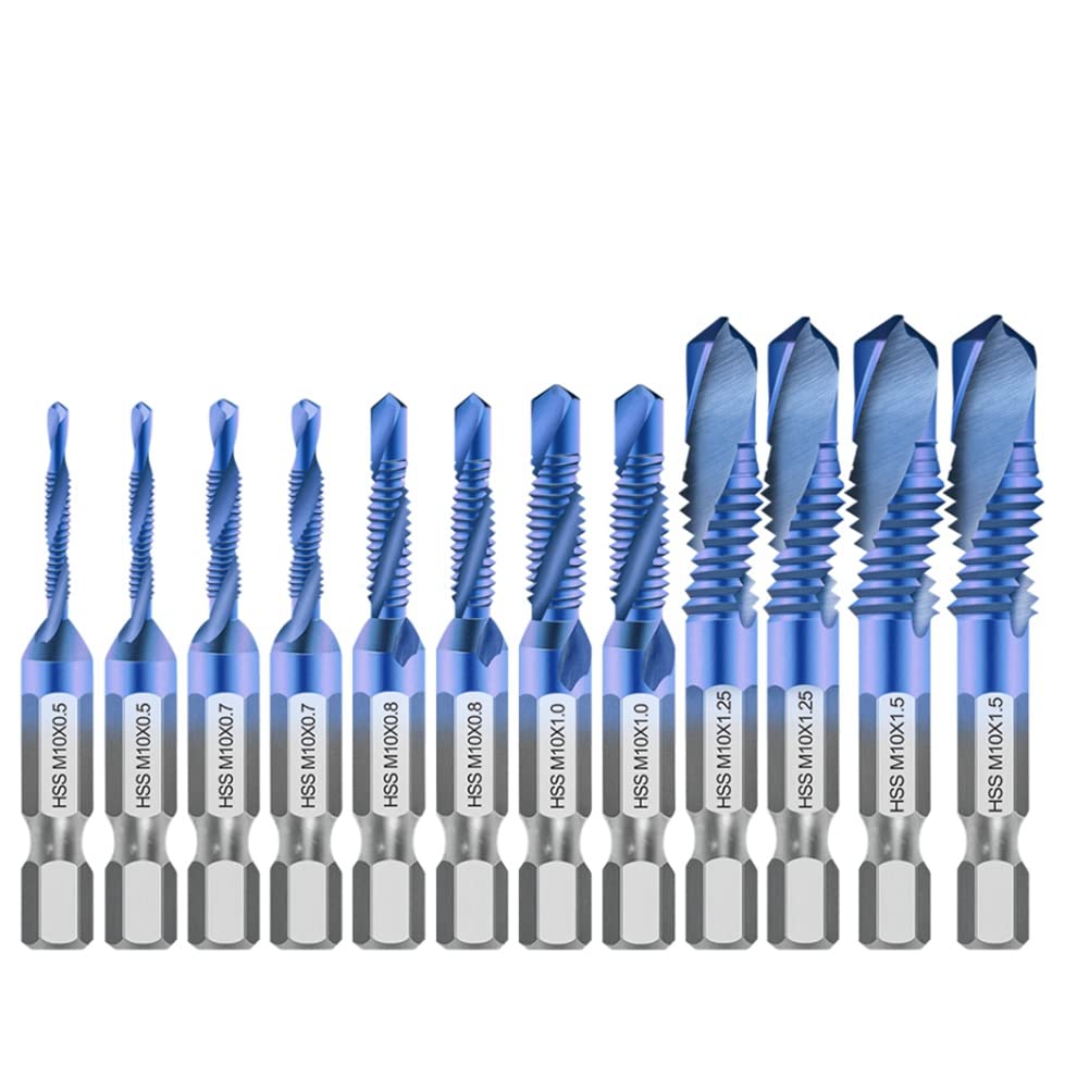 12-teiliges Set Metrischer Gewindebohrer Mit Sechskantschaft, Geeignet Für Metalle, Stahl Und Holz.
