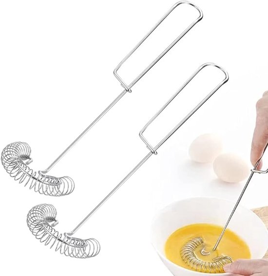 2-teiliges 20,5 Cm Edelstahl-spiralschneebesen-/sieb-set