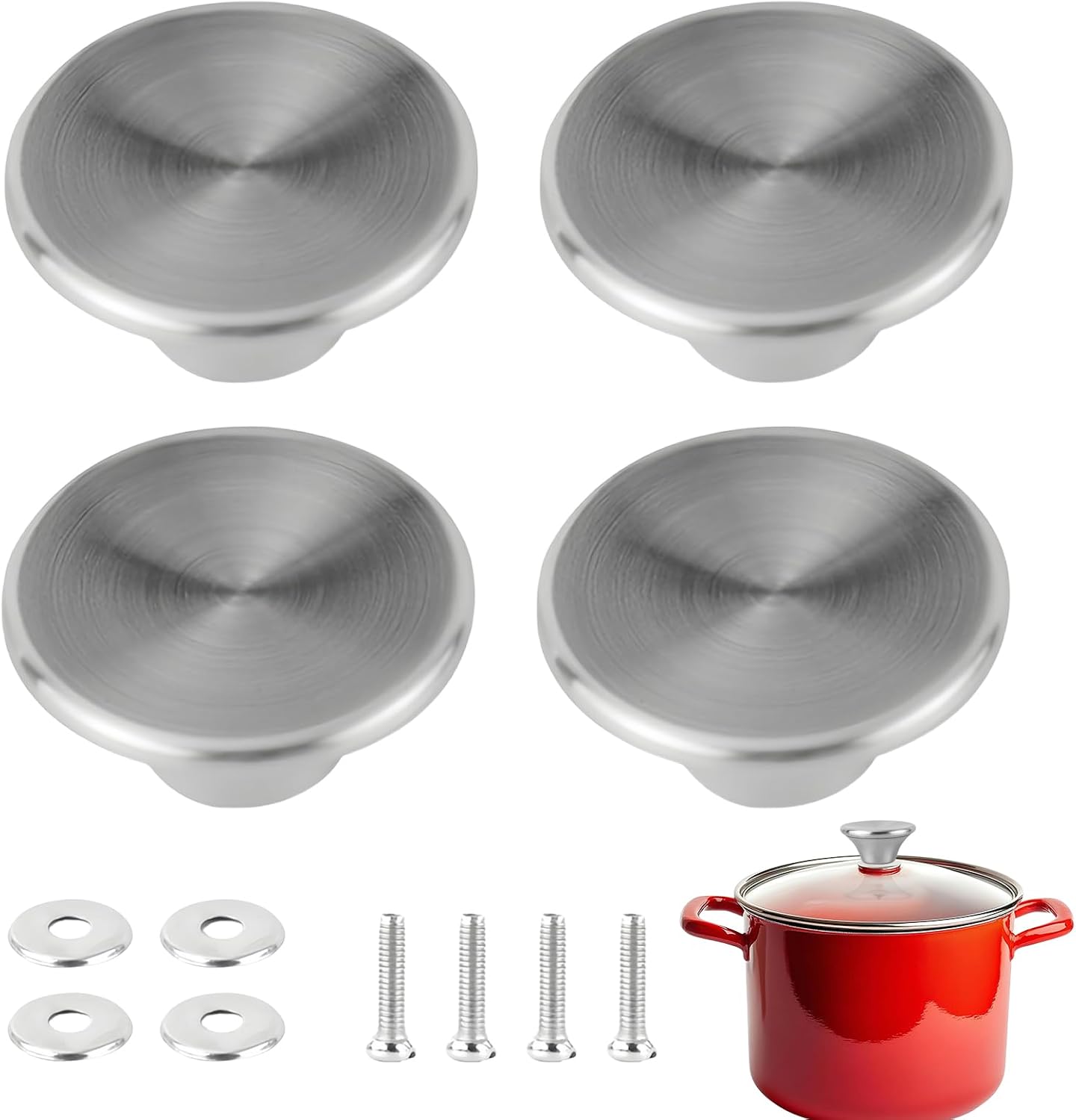 4-teiliges Set Aus Edelstahl-ersatzgriffen, Geeignet Für Kochgeschirr, Gusseisendeckel Und Auflaufformen.