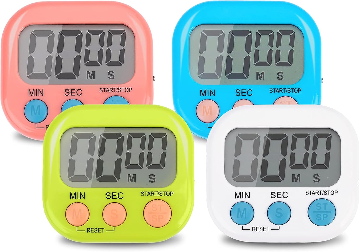 4-teiliges Multifunktionales Elektronisches Timer-set, Für Lernen, Organisation, Küche, Studium, Arbeit, Sport Und Outdoor-aktivitäten, Batterien Nicht Enthalten