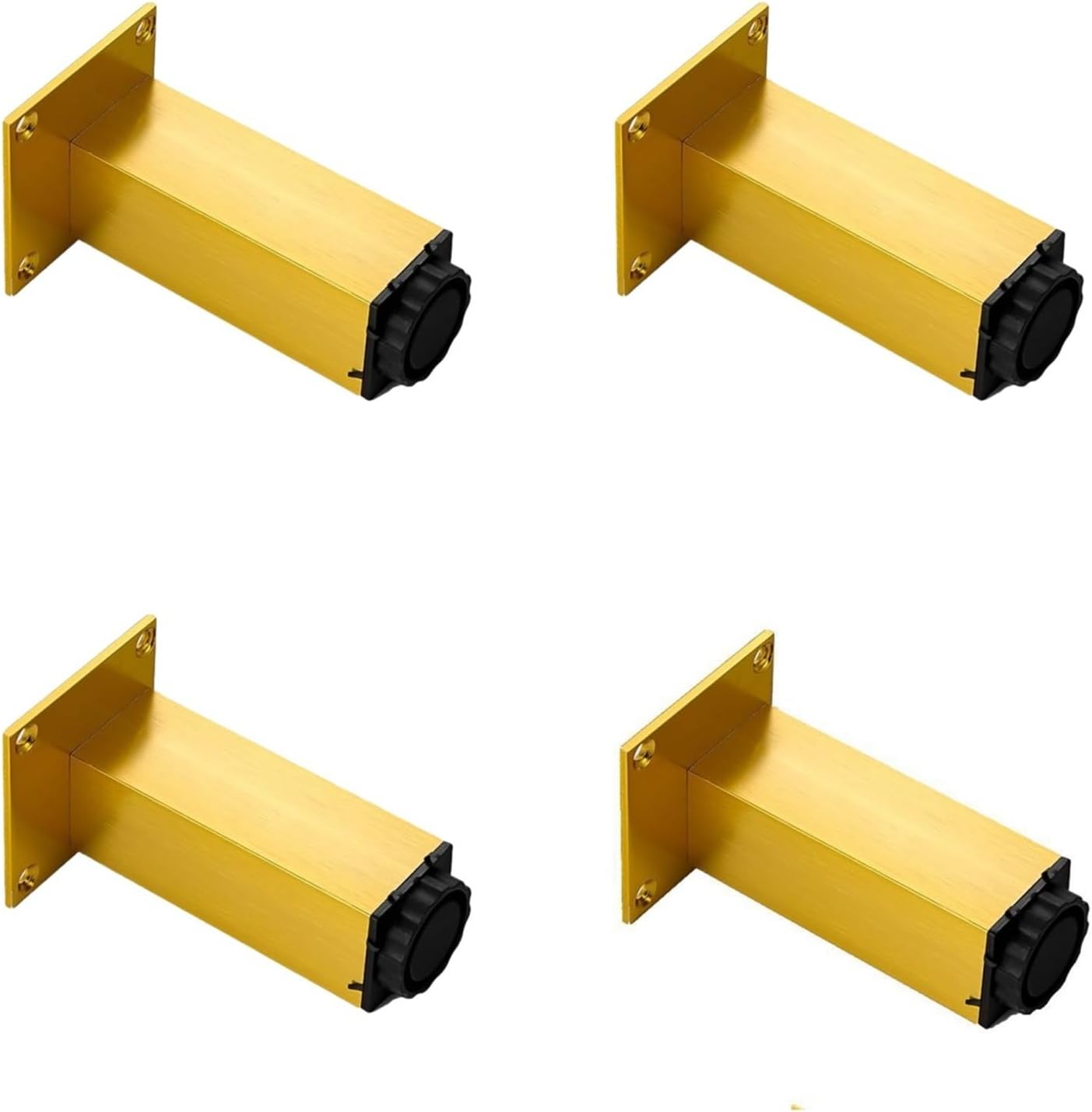 Höhenverstellbare Möbelfüße – Geeignet Für Sofas, Couchtische, Badezimmermöbel – 10 Cm, Verstellbar Von 1 Bis 15 Mm. 4 Stück, Goldfarben.