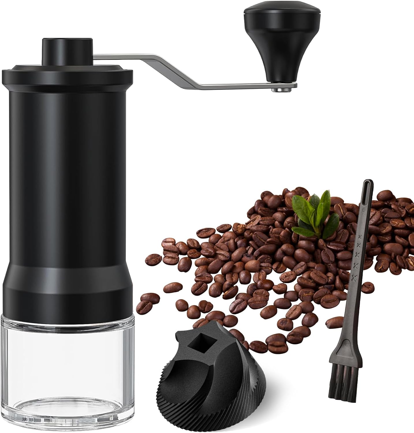 Manuelle Kaffeemühle Mit Hochpräzisem Keramikmahlwerk Und 30 Mahlgradeinstellungen – Für Espresso – Schwarz