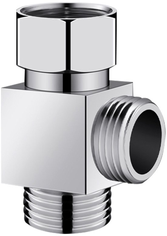 Poliertes Chrom-dusch-3-wege-t-adapterventil, Messing-schlauchverteiler Für Küchenduschen Und Handbrausen (silber)