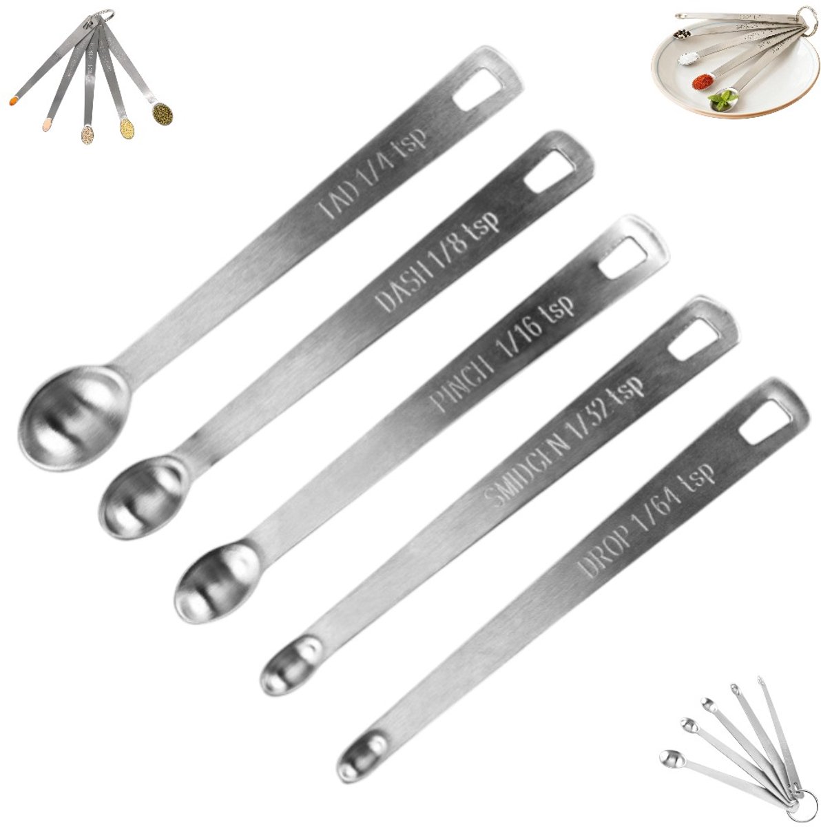 Mini-messlöffel-set Aus Edelstahl – Silber – Messlöffel-set Aus Edelstahl – Kräuterlöffel Aus Edelstahl