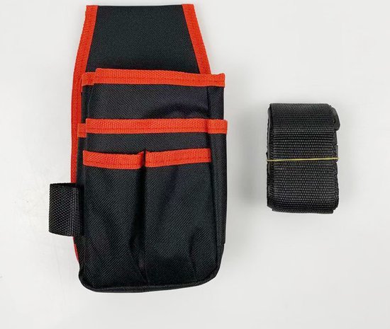 Werkzeuggürtel Mit Hammerscheide – 13,5 X 25 Cm – Schwarz, Rot – Polyester