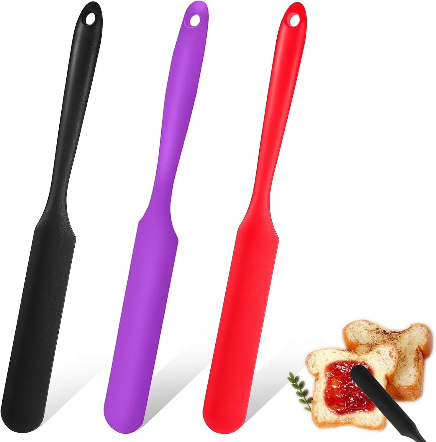 Silikon-glasschaber, 3-teiliges Küchenschaber-set, Hitzebeständiger Marmeladenschaber, Geeignet Zum Backen, Mischen Von Kuchen, Sahne, Butter Usw.