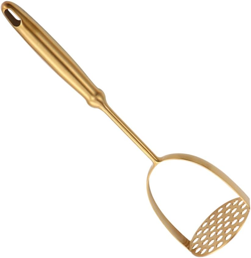 Kartoffelstampfer Aus Goldfarbenem Edelstahl Mit Ergonomischem Griff Für Gemüse Und Obst
