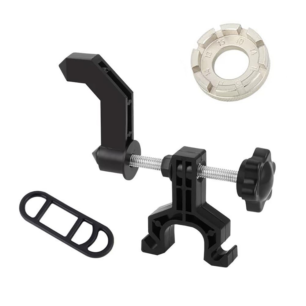 Tragbare Fahrradnabenhalterung, Mini-fahrradnaben-reparaturwerkzeug, Speichenschlüssel (schwarz)