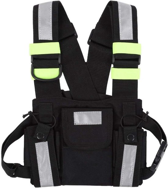 Universeller Taktischer Funkgerätegurt Mit Brusttasche Und Reflektierenden Details – Zum Einfachen Tragen Von Funkgeräten – Sicher Und Bequem Bei Rettungseinsätzen