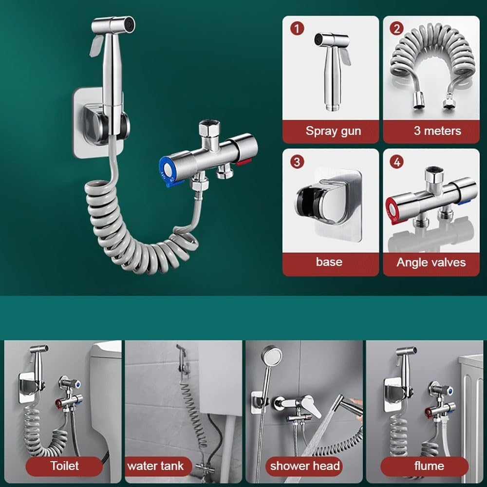Bidet-sprühset Für Toilette, Abs-gewebe-windel-sprühset, Bidet-sprühset Für Toilette, Jet-sprühgerät Für Toilette, 2 M Schlauch, Doppelt Verstellbarer Winkel