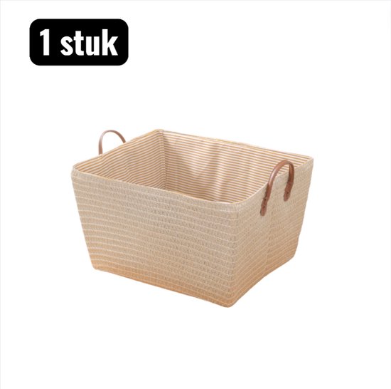 Faltbarer Wäschekorb Im Rattan-stil Mit Griffen (cremeweiß, 45x35x25cm)