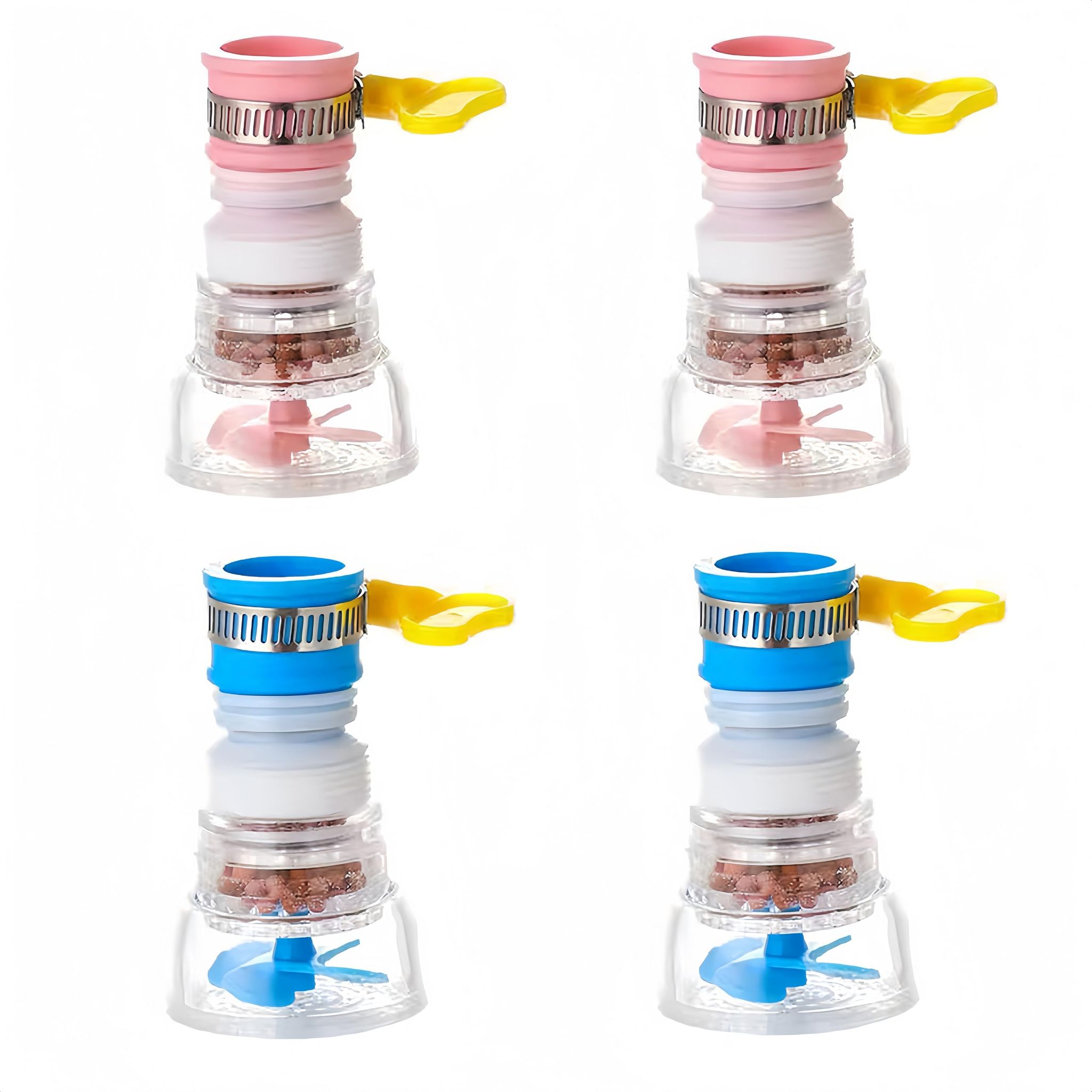 4-teiliger Drehbarer Wasserhahn, Wassersparende Vorrichtung, Um 360° Drehbarer Küchenarmaturen-verlängerungssatz Aus Kunststoff, Geeignet Für Küche Und Bad.