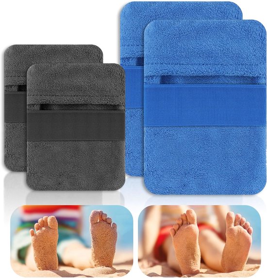 4er-pack – Strandbürsten Zur Sandentfernung – Zwei Größen – Samt-sandentfernungsbeutel – Geeignet Für Strände Und Ferienanlagen