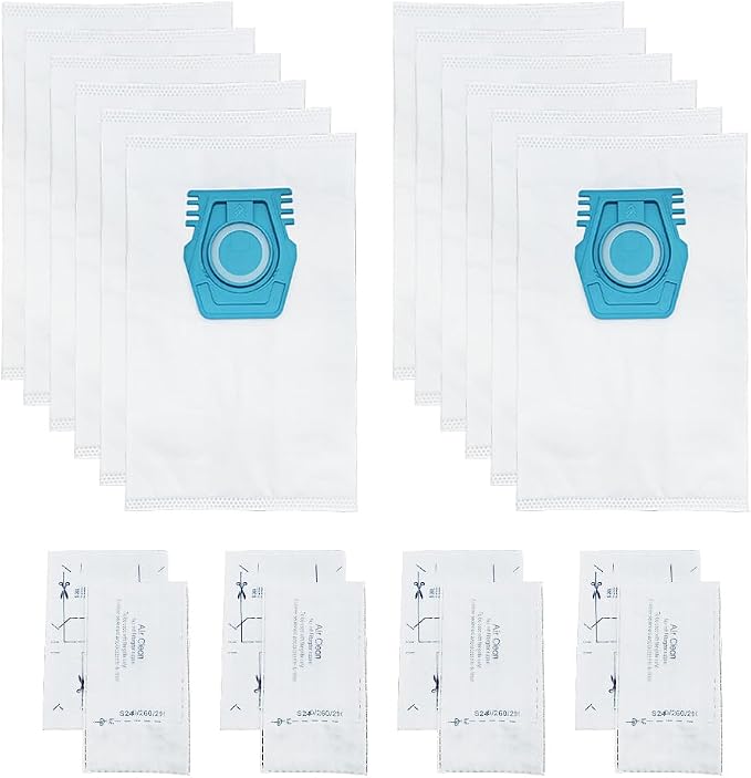 12-teiliges Set Passend Für Miele Tu Guard S1 L1 / Co M1 Staubsaugerzubehör, Filterstaubbeutel, Inklusive 4 Stück Filterwatte.