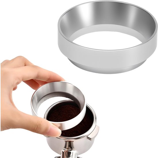 58 Mm Magnetischer Espresso-trichter/spenderring – Aluminium – Silber