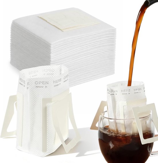 100er-packung Einweg-kaffeebeutel Mit Aufhängbaren/faltbaren Filtern Für Camping, Reisen Und Zuhause.