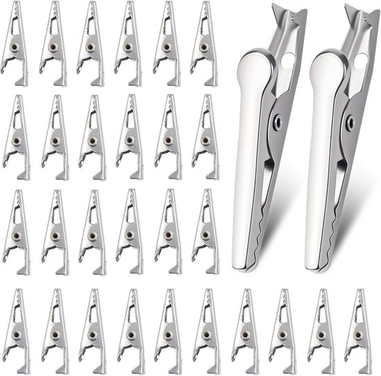 100 Mini-krokodilklemmen Aus Metall – Karten- Und Notizclips – Kleine Clips – 35 Mm – Krokodilklemmen – Foto- Und Notizclips – Akkuladeclips