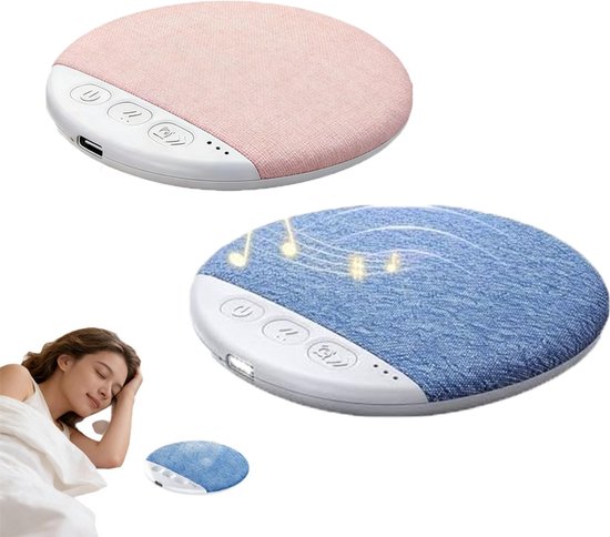 Zweiteiliges Schlafkissen-lautsprecherset, Bluetooth-knochenleitung, Beruhigende Musik Und Schlaftimer, Ultradünn, Weißes Rauschen, Blau Und Rosa