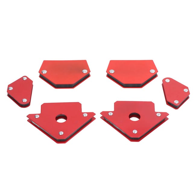 Ein Set Aus 6 Magnetischen Pfeilschweißmagneten Zum Schweißen Von Ecken, Zum Montieren Von Stützen Und Für Metallbearbeitungswerkzeuge.
