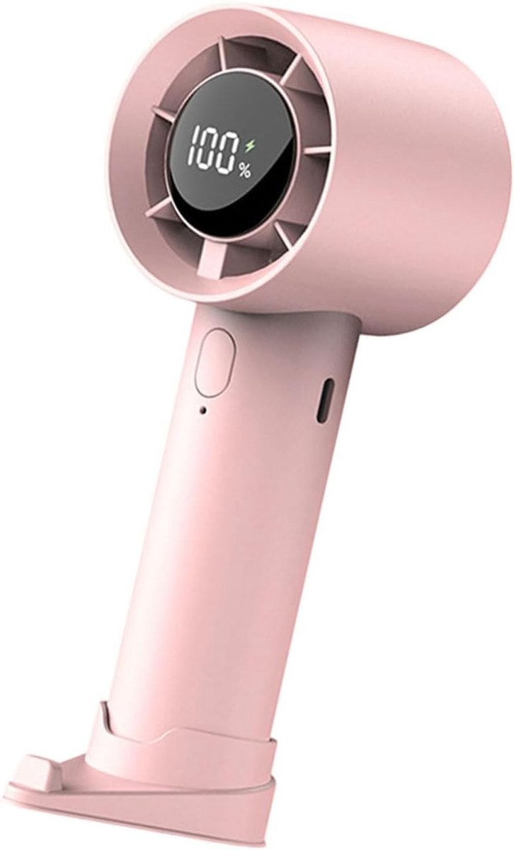 Mini-handventilator, Tragbar, Hohe Windgeschwindigkeit, Led-anzeige, Pink, Für Büro, Zuhause Und Outdoor, Usb-aufladbar, Pink