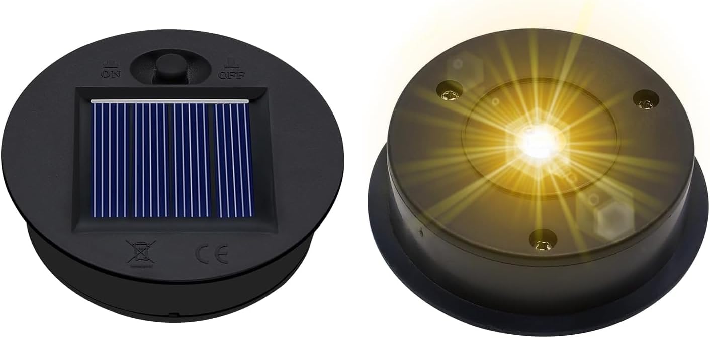 2-teilige Ersatz-solarleuchten-abdeckplatten – 7 Cm Außendurchmesser, Wasserdichtes Laternenzubehör – Warmweiß