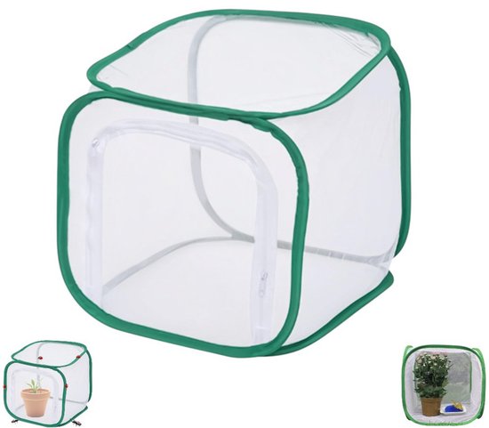 30x30x30 Cm Grüner, Faltbarer, Transparenter Schmetterlings- Und Insektenkäfig Für Pflanzen