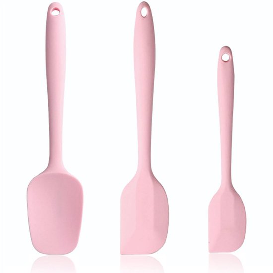 Antihaftbeschichteter Küchenspatel Und Hitzebeständiger Silikon-kochlöffel, Rosa. Genießen Sie Den Komfort Beim Kochen Mit Diesem Praktischen Küchenhelfer.