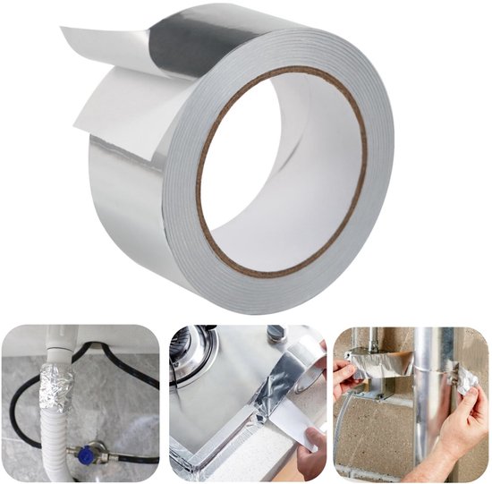 1 Rolle Aluminiumfolienband, Ölbeständig, Wasserdicht, Isolierend, Selbstklebend, Dichtungsband Für Rohre, Waschbecken, Kabel Und Toiletten, 3 Cm X 50 M, Silber