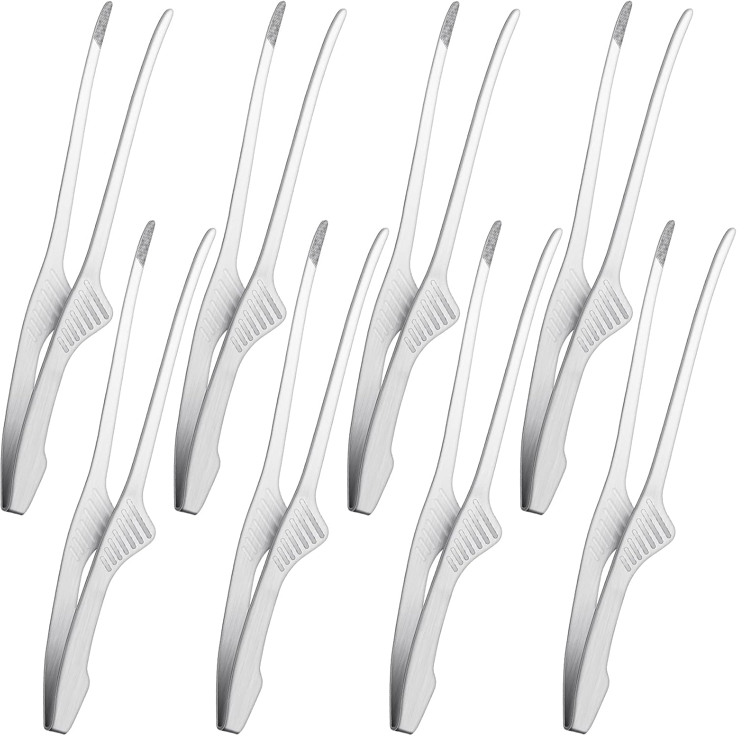 8-teiliges Grillzangen-set – Rutschfeste Edelstahlzange – Servieren Von Speisen – Salate – Camping – Grillen – Buffet – 8-teilig