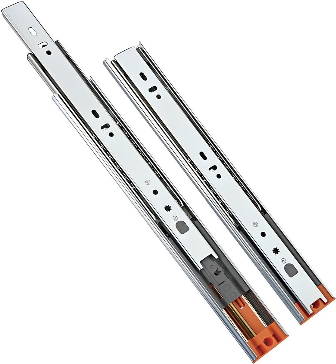 Stahlschubladenschienen 300 Mm Mit Automatischer Soft-close-funktion, Seitlicher Montage Und Vollauszug, Tragfähigkeit 35 Kg (1 Satz)