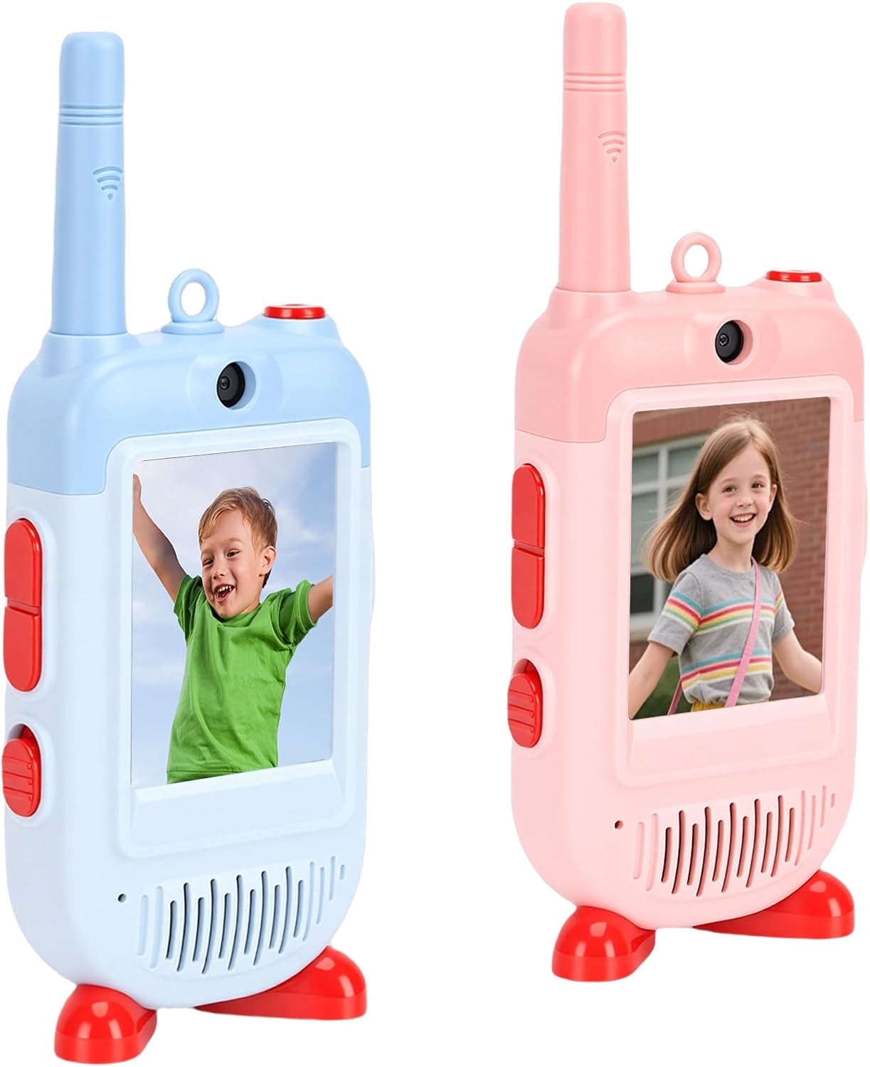 Video-walkie-talkies Für Kinder, Wiederaufladbare Walkie-talkies Für Kinder (2 Stück), 4, 5, 6, 7, 8 Und 9 Jahre, Zum Spielen, Blau Und Rosa.