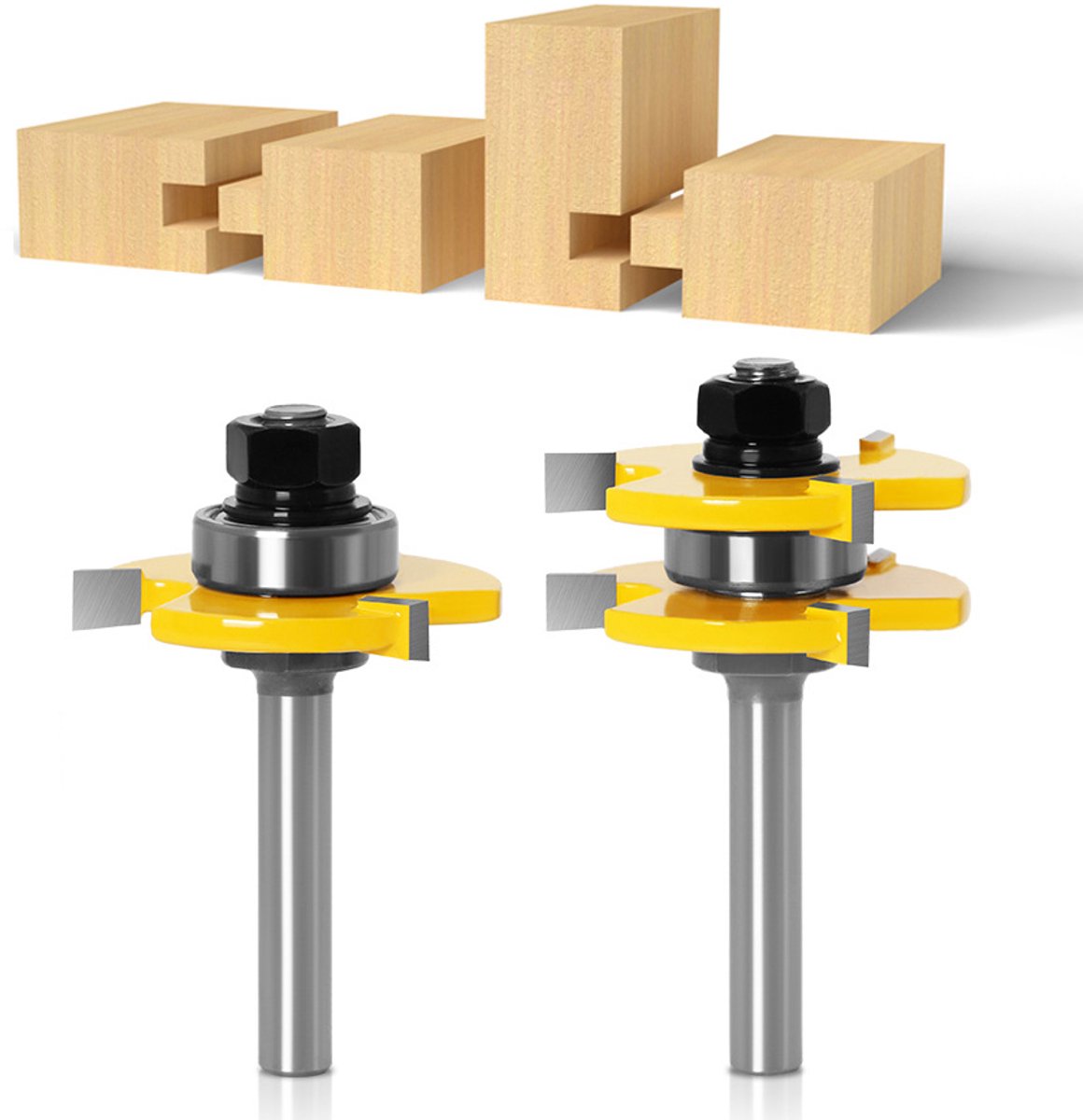 Zapfenfräser-set – 3 Zähne – 8 Mm Und 6,35 Mm Schaftdurchmesser – T-typ – Holzbearbeitungsfräser – Holzbearbeitungswerkzeuge