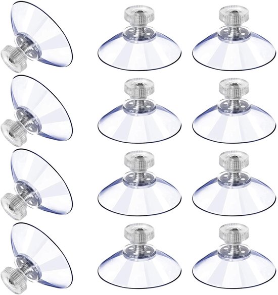 12er-packung 53 Mm M4-gewinde-glassaugnäpfe Mit Haken Und Muttern