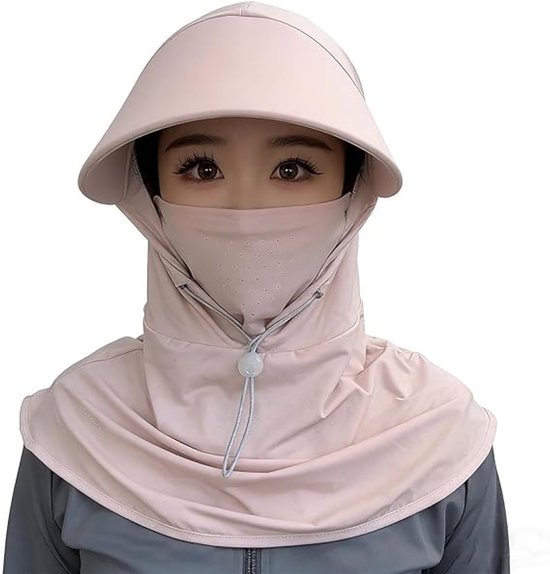 Sonnenschutzmaske Mit Krempe Für Den Sommer, Geeignet Zum Radfahren Und Angeln, Unisex, Sturmhaube, Die Den Gesamten Kopf Vor Der Sonne Schützt – Rosa